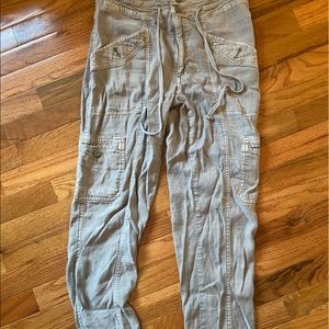 American eagle cargo linen pants